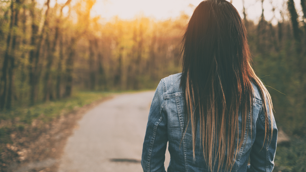 A women walking away from Intimate Partner Violence